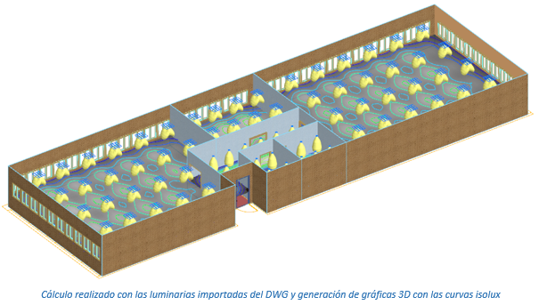 Cálculo terminado con los símbolos importados del fichero DWG